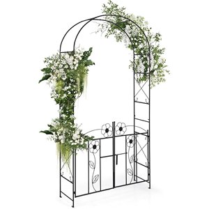ขาตั้งซุ้มโลหะสำหรับสวนกลางแจ้งรูปทรงดอกไม้พร้อมรั้วสำหรับปีนต้นไม้พร้อมประตู - Product Image 2