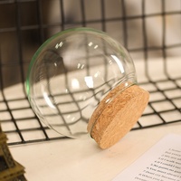 Fleur éternelle, dôme en verre avec bouchon en liège, figurine en liège, boîte mystère, boule de micro-paysage en argile polymère, protection anti-poussière, vente en gros, géométrique