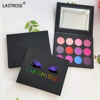 Palette de fards à paupières en gros à 12 couleurs, scintillante et pailletée, maquillage végétalien, marque privée