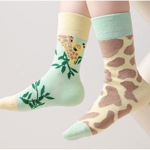 Chaussettes fantaisie en coton colorées pour enfants de 3 à 8 ans, motif animaux de la savane (<span class=keywords><strong>Girafe</strong></span>, Singe, Lion, Zèbre), assorties, cadeau original toutes saisons - Product Image 5