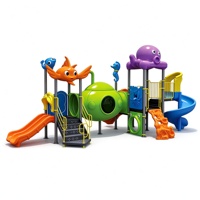 Structure de jeu extérieure pour enfants avec toboggan combiné, décor pieuvre et toboggan en spirale, pour écoles maternelles et parcs, qualité commerciale
