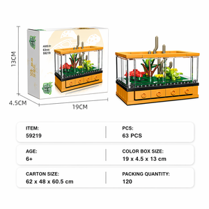 Ensemble de blocs de construction de terrarium pour tortues, jouet de construction STEM, briques éducatives à monter soi-même, kit de modèle d'habitat animal, cadeau pour enfants - Product Image 5