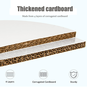 Alas Kue Bulat Tebal 1/2 Inci, Profesional, Kokoh, Tepi Rata Halus, Putih, Kardus Bergelombang, Alas Kue - Product Image 3