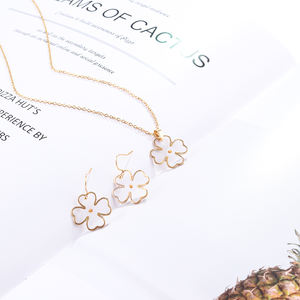 Set di orecchini e collana di gioielli personalizzati con semi di senape Set di gioielli in acciaio inossidabile per donna - Product Image 2