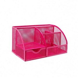 High Quality Metal Mesh Multi-Functional Mesh Desk Organizer with <b>6</b> Compartments and 1 <b>Drawer</b> Desk Organizer Office Accessories - Product Image 4