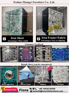 Décoration d'événements de fête de mariage fond de cabine de photo de miroir boîte argentée de cabine de photo de magazine avec le <span class=keywords><strong>ballon</strong></span> - Product Image 5