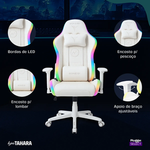 Chaise de jeu complète avec éclairage LED RGB coloré, chaise de jeu avec marquage lumineux - Product Image 4