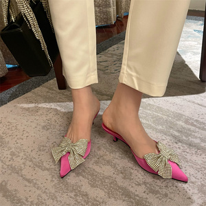 Women's 2025 Spring High Heel Sandals Bowknot Design Breathable Fashion Trend Stiletto Heels - Product Image 2
