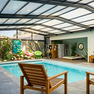 Moderna Cubierta Retráctil Automática <span class=keywords><strong>de</strong></span> Aleación <span class=keywords><strong>de</strong></span> Aluminio Motorizada, Telescópica, con Vidrio Templado, para Terraza, Jardín o Casa - Product Image 4