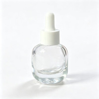 Flacon compte-gouttes plat rond en verre de 15 ml, 30 ml, 50 ml, rechargeable par vis, vide, pour l'échantillonnage d'huiles essentielles et d'aromathérapie