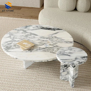Table basse d'appoint en marbre Calacatta <span class=keywords><strong>Volia</strong></span> sur mesure pour villa - Product Image 3