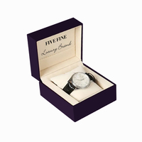 Boîte à montre rigide à clapet pour homme en carton fait main de haute qualité, 1 emplacement, avec revêtement UV, gaufrage et logo personnalisé, luxe