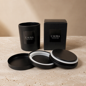 ขวดเทียนแก้วสีดำด้านแบบหรูหราขายส่ง |   กล่องของขวัญฝาแบนซิลิโคนกันรั่ว |   รับผลิตโลโก้ตามสั่ง ขายส่ง - Product Image 1