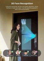 Cerradura de Puerta Inteligente Tuya WiFi con Reconocimiento Facial 3D Automático, Batería Integrada de 4200mAh, Pantalla de 4.5 Pulgadas, Acceso por Código, Huella Dactilar y Reconocimiento Facial