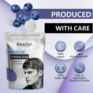 מסטיק קשיח לאימון קו הלסת וצמיחת שרירי הפנים בטעם אוכמניות, מסטיק כושר לגברים - Product Image 4