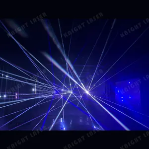ضوء ليليديسكو لإضاءة الحفلات الموسيقية بإضاءة ليزر ألوان RGB وأداء الرسوم المتحركة بقوة 2 واط من إلدا مع إمكانية التحكم في إضاءته بالليزر