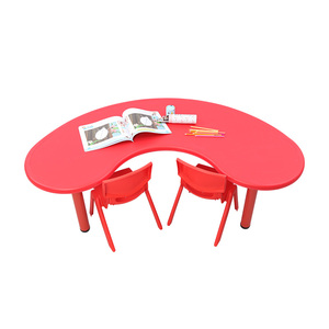 Bàn Tiệc Trẻ Em Trong Nhà Nhiều Màu Khác Nhau Giảm Giá Mạnh 2021 Mẫu Giáo Bàn Nửa Mặt Trăng Bằng Nhựa - Product Image 2