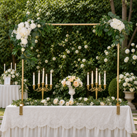 Arche de table de mariage plaquée or de qualité supérieure, support rectangulaire en métal de 230 cm de large, écologique, durable, avec pinces à vis stables