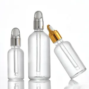 Hot Sale Empty 10ml 15ml 30ml 50ml Clear Frosted Glass Dropper Bottle 1oz High-end Flower Basket Lid Design Serum Essence Bottle