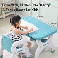 Ensemble table et chaises en plastique pour enfants, bureau d'étude pour tout-petits, table d'activités pour enfants, table de jeu pour dessiner, lire, maternelle, usage domestique