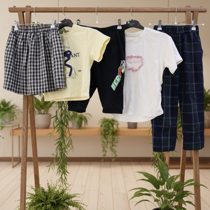 Pantalones, Faldas <span class=keywords><strong>y</strong></span> Camisetas de Algodón para Niños, Verano, Unisex, Usados, Directo de Fábrica Dezo, Precio de Liquidación al por Mayor, Surtido Aleatorio - Product Image 1