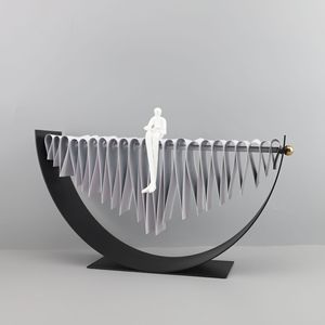 Hot Selling Creative Metal Figure Plastic Art Sculpture Crafts Home Office Soft Decoration