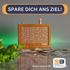 Hucha rectangular de madera de boj, superventas, para el desafío de ahorro de niños, hucha de euro, adornos para el hogar - Product Image 4