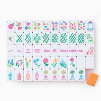Tuiles de Mahjong américaines en acrylique orange clair, ensemble cadeau pour la maison, tuiles à mélanger à la main, pièces en cristal haut de gamme du Jiangsu