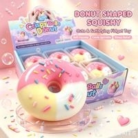 Lot de 12 jouets à presser en PVC en forme de beignets, grands, pastel, pour le jeu sensoriel, la relaxation et l'affichage en magasin