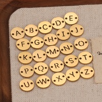 Dijes de alfabeto de doble agujero de acero inoxidable, colgantes de conector de enlace de letras inglesas pequeñas para hacer collar, pulsera, regalo