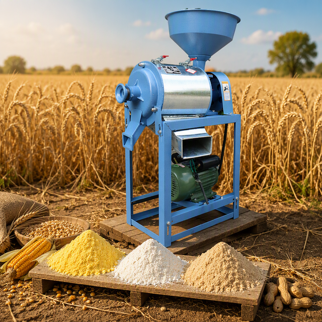 Farm Use Corn/Wheat Grinding Machine Compact Flour Mill for Home Food Grade Mini Flour Mill for Fine Wheat Flour