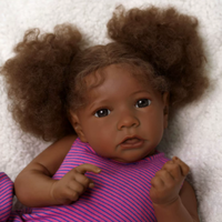 Nouvelle poupée reborn de 22 pouces, noire, couleur chair, avec une peau souple en caoutchouc imitation bébé, lavable, en cadeau