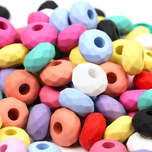 2025 Factory 14 MM Solid Translucent Color Acrylic <b>Large</b> Hole Flat Round Plastic Wheel Spacer <b>Beads</b> For Jewelry Making - Product Image 5