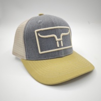 Gorra de malla Richardson 112 personalizada de fábrica OEM, con visera de mezclilla azul, estampado por sublimación, estilo Y2K, hip hop, para playa y rendimiento, con diseño de espiga.