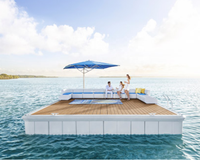 Plateforme flottante en plastique durable pour parc aquatique, montage facile, HDPE, pour jet ski