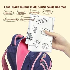 حصيرة رسم سيليكون خالية من الغذاء ، حصيرة تلوين ، سجادة طعام قابلة لإعادة الاستخدام ، مسح نظيف للأطفال في المدارس ، تصنيع المعدات الأصلية ODM - Product Image 6