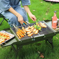 Barbecue à charbon de bois pliable en acier inoxydable, Portable, personnalisé pour Camping, pour BBQ