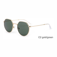 Lunettes de soleil de marque rondes classiques en métal à lentille PC Lunettes de soleil de marques célèbres pour hommes