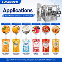 Machine de remplissage et de bouchage pour sachets souples de jus de fruits, yaourts liquides, smoothies aux myrtilles et boissons nutritives