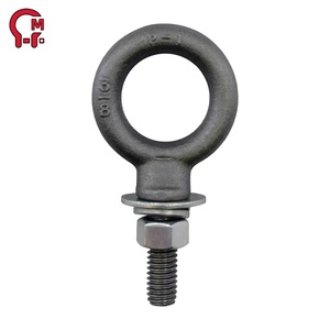Golfare con Dado e Rondella di Bloccaggio Zincata, Golfare di Sollevamento con Rondelle Piatte in Carbonio, Finitura Naturale, Produzione Diretta HLM - Product Image 2