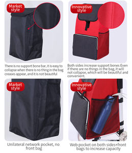 รถเข็นปีนบันไดแบบพับได้ 3 ล้อ 40 นิ้วกระเป๋ายูทิลิตี้ความสูง Oxford รถเข็นกระเป๋าสําหรับคลังสินค้าซูเปอร์มาร์เก็ต - Product Image 5