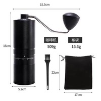 Moulin à café manuel portable, meule en acier inoxydable 420, réglage externe, corps en alliage d'aluminium avec poignée en bois