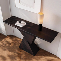 Console d'entrée moderne en bois massif, style italien, luxe léger, super étroite, noire, meubles de salon