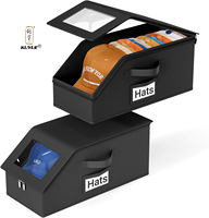 Bolsa de Almacenamiento para Gorras de Béisbol KUYUE, Transparente, con Capacidad para 24 Gorras, Organizador de Gorras de Béisbol para Armario, Plegable