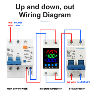 Protecteur intelligent numérique monophasé CA PN2-VAK 10 KVA contre les surtensions et les sous-tensions, à réinitialisation automatique, avec temporisation, protection contre les surcharges et les surintensités - Product Image 6
