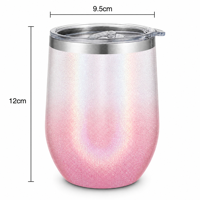 Gobelet à vin en acier inoxydable à double paroi isolé sous vide de 12 oz avec couvercle anti-fuite pour boissons chaudes/froides (vin, café, thé)