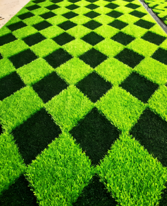 Interlocking <b>Artificial</b> <b>Grass</b> Tiles Green Polyethylene Modern Design Easy Installation for Landscaping - Product Image 3