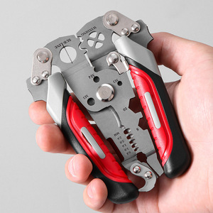 Ruwei Foldable <b>Wire</b> <b>Stripper</b> 9 Inch High Carbon Steel Industrial Crimping Pliers Needle Nose Pliers - Product Image 1