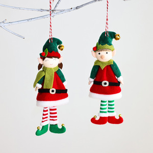 Nuevo Colgante de Muñeco Elfo con Sombrero y Campana, Adorno Navideño para Árbol de Navidad, Muñeco Elfo Niño/Niña, Pareja de Elfos - Product Image 2
