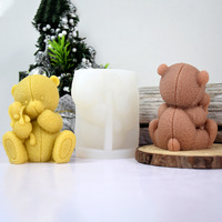 Moule en silicone Besafe Little Bear pour la fabrication de bougies, forme de poupée, moule écologique pour la résine, le savon et les travaux manuels DIY